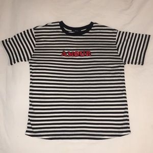 Striped graphic tee